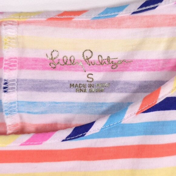 Lilly‎ Pulitzer 100% PIMA COTTON PERU MADE SS Marlowe Dress Island Stripe SMALL - Picture 7 of 13